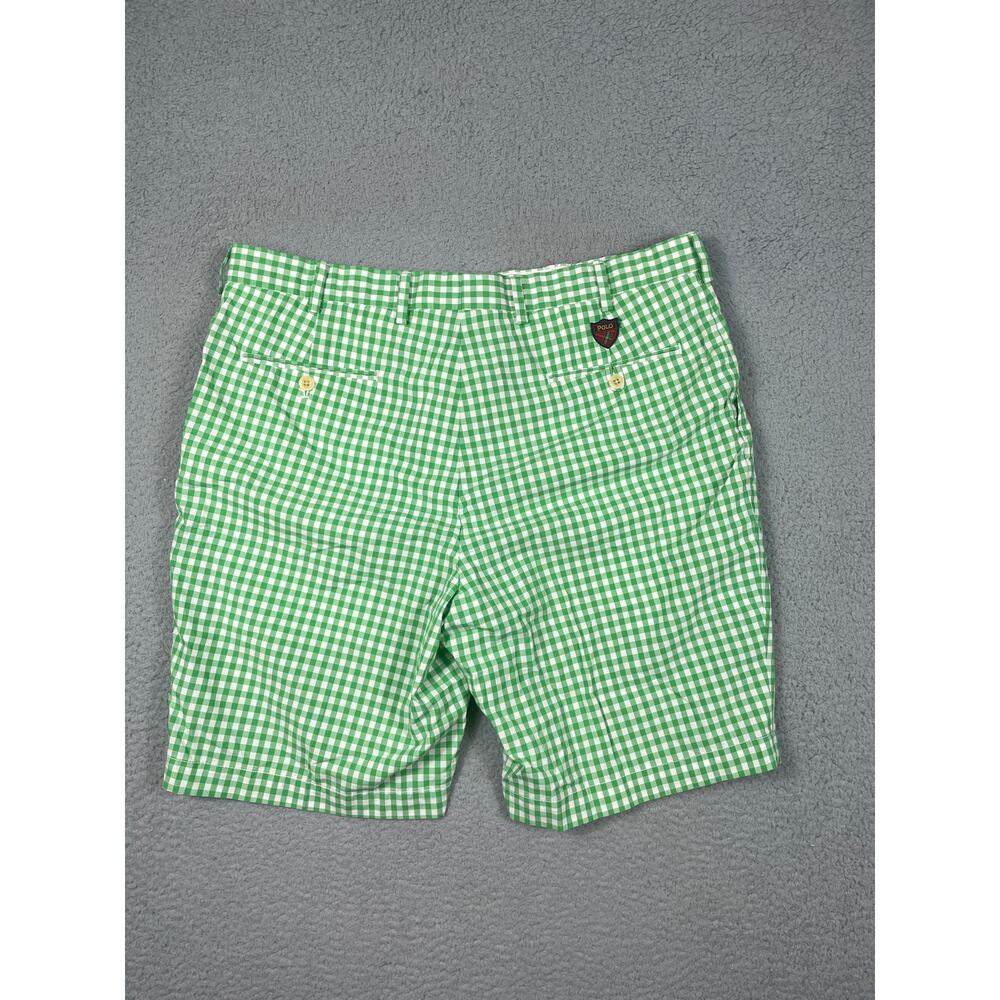 Polo Golf Ralph Lauren Green Gingham Shorts Mens Size 36 - Picture 2 of 11